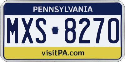 PA license plate MXS8270