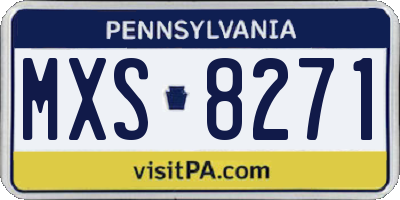 PA license plate MXS8271