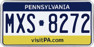 PA license plate MXS8272