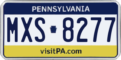 PA license plate MXS8277