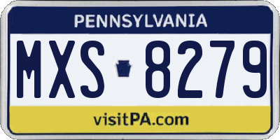PA license plate MXS8279
