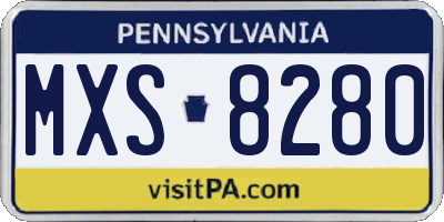PA license plate MXS8280