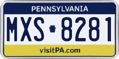 PA license plate MXS8281