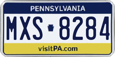 PA license plate MXS8284