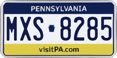 PA license plate MXS8285
