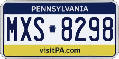 PA license plate MXS8298