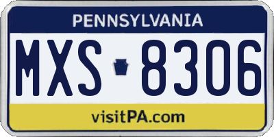 PA license plate MXS8306