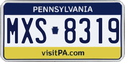 PA license plate MXS8319