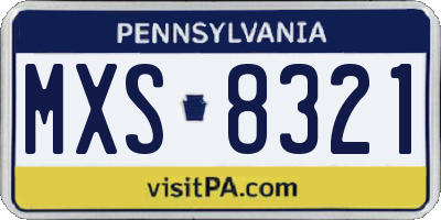 PA license plate MXS8321