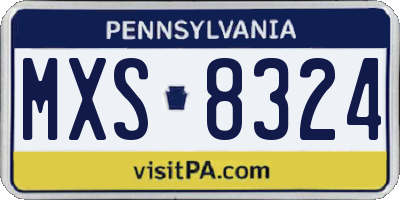PA license plate MXS8324