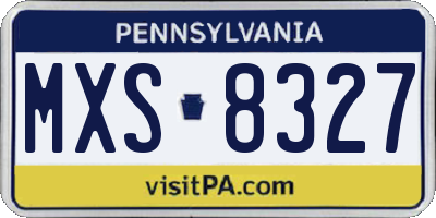 PA license plate MXS8327