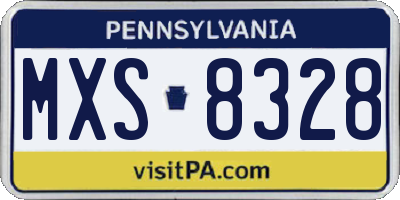 PA license plate MXS8328