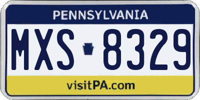 PA license plate MXS8329
