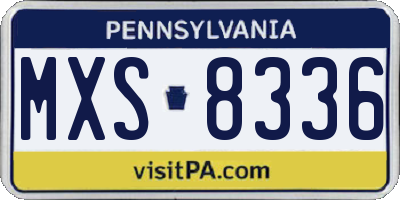 PA license plate MXS8336