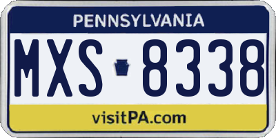 PA license plate MXS8338