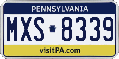 PA license plate MXS8339
