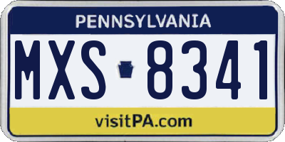 PA license plate MXS8341