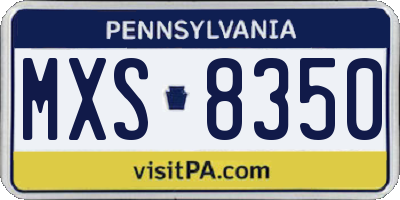 PA license plate MXS8350