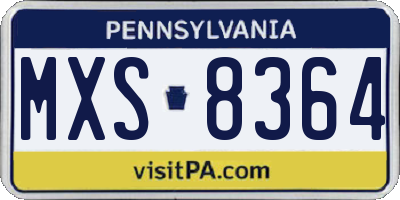 PA license plate MXS8364