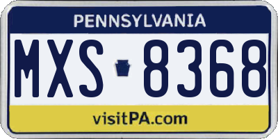 PA license plate MXS8368