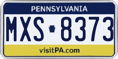 PA license plate MXS8373