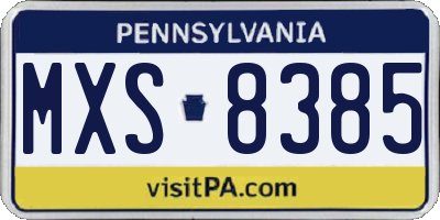 PA license plate MXS8385