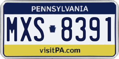 PA license plate MXS8391