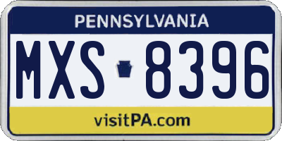 PA license plate MXS8396