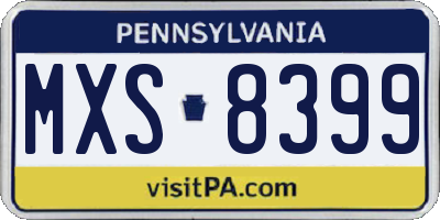 PA license plate MXS8399