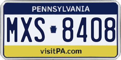 PA license plate MXS8408