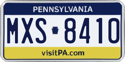PA license plate MXS8410
