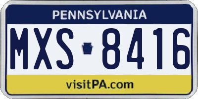 PA license plate MXS8416
