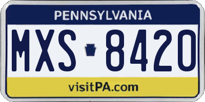 PA license plate MXS8420