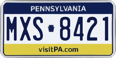 PA license plate MXS8421