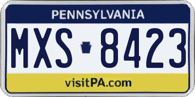 PA license plate MXS8423