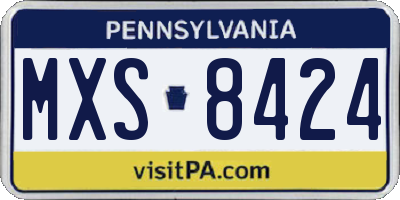 PA license plate MXS8424