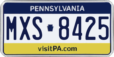 PA license plate MXS8425