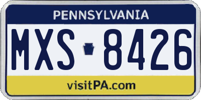 PA license plate MXS8426