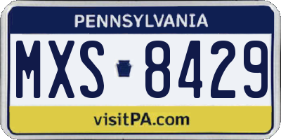 PA license plate MXS8429