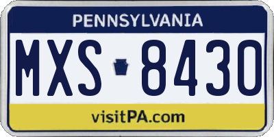 PA license plate MXS8430