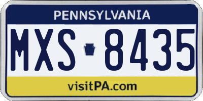 PA license plate MXS8435