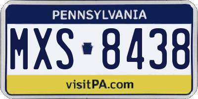 PA license plate MXS8438