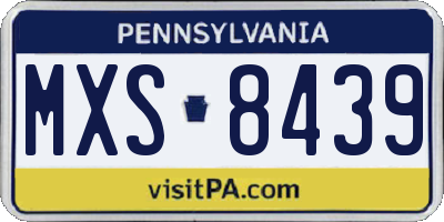 PA license plate MXS8439