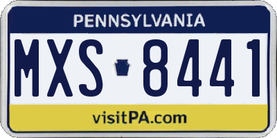 PA license plate MXS8441