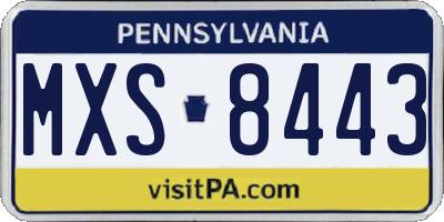 PA license plate MXS8443