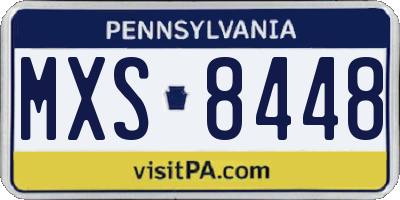 PA license plate MXS8448