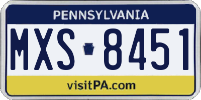 PA license plate MXS8451