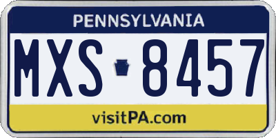 PA license plate MXS8457