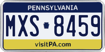 PA license plate MXS8459