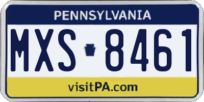 PA license plate MXS8461